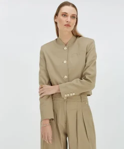 JAMIE cropped jacket - light mink