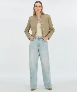 JAMIE cropped jacket - light mink