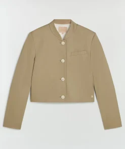 JAMIE cropped jacket - light mink