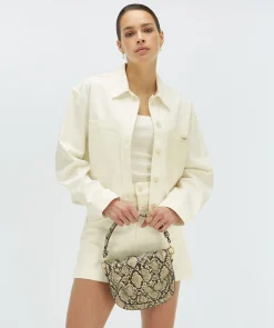 JOLETTE cropped regular fit jacket - light ecru