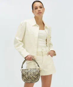 JOLETTE cropped regular fit jacket - light ecru