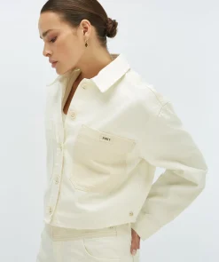 JOLETTE cropped regular fit jacket - light ecru