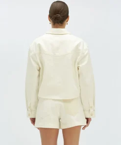 JOLETTE cropped regular fit jacket - light ecru