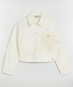 JOLETTE cropped regular fit jacket - light ecru