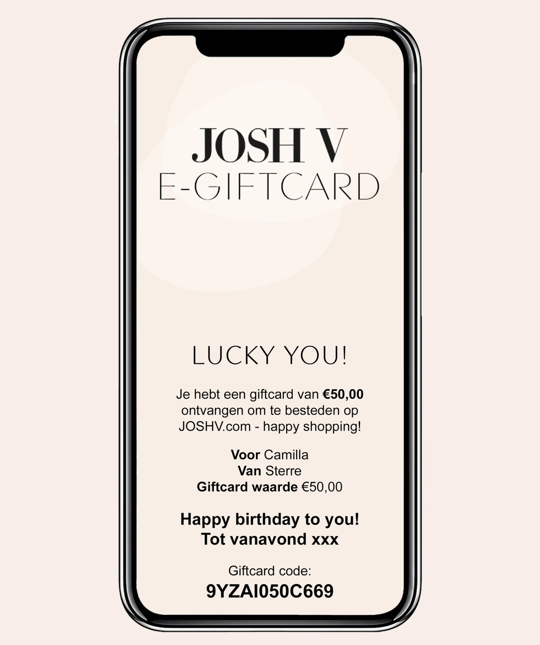 JOSH V Giftcard - cream