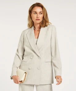 JV DILLEN straight fit blazer - light grey melange