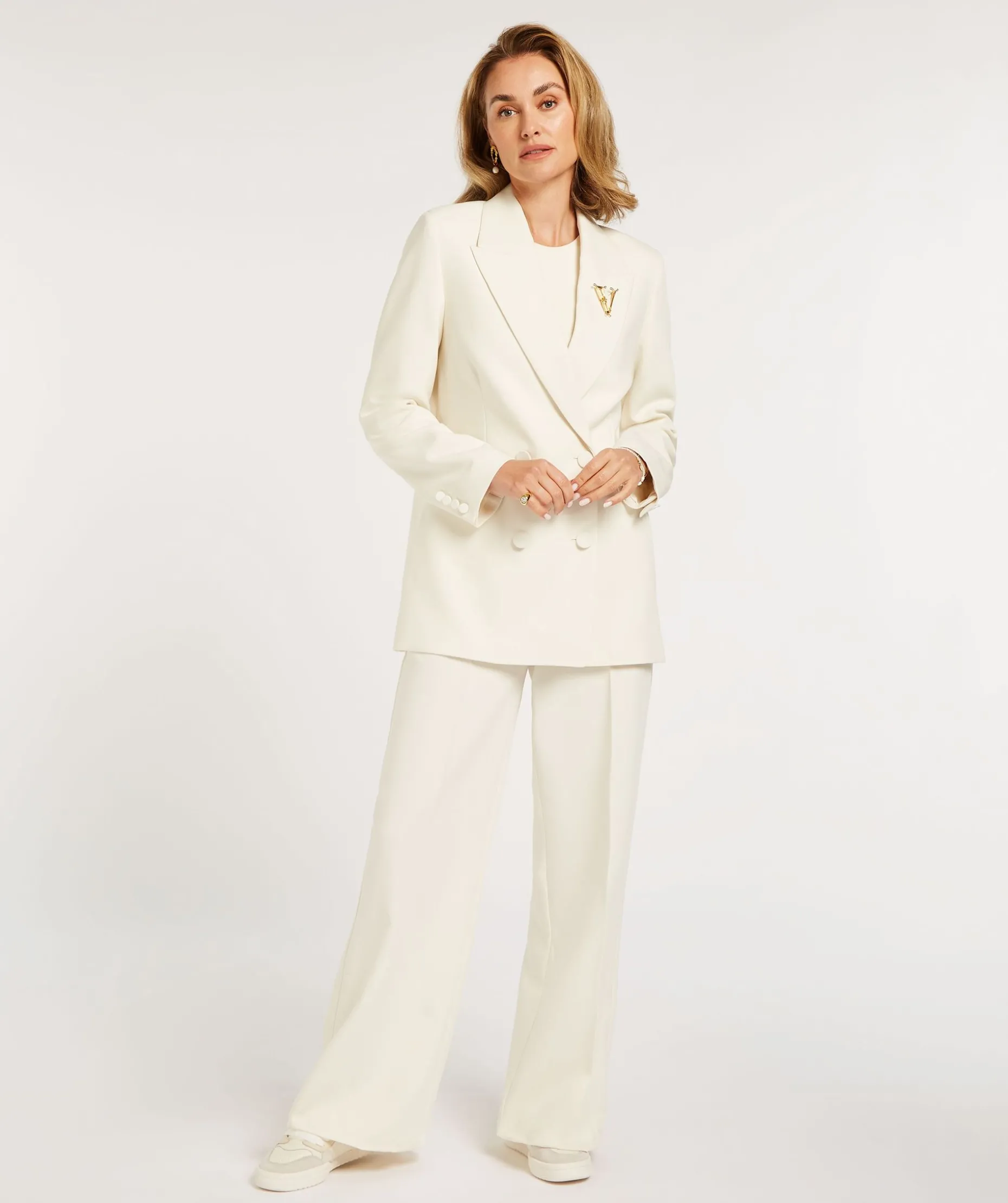 JV DILLEN straight fit blazer - creme white