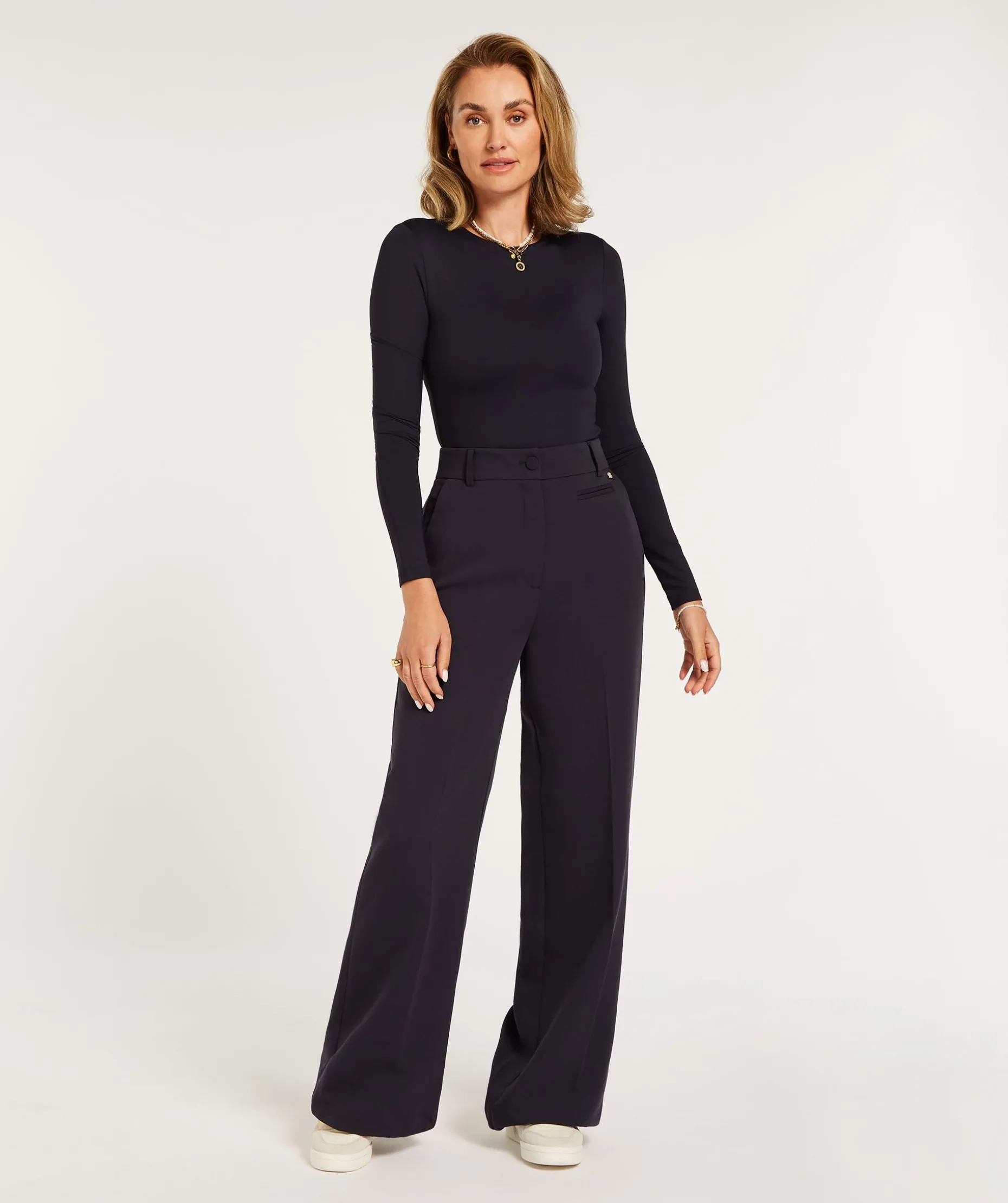 JV KATE high rise wide leg pantalon - dark blue