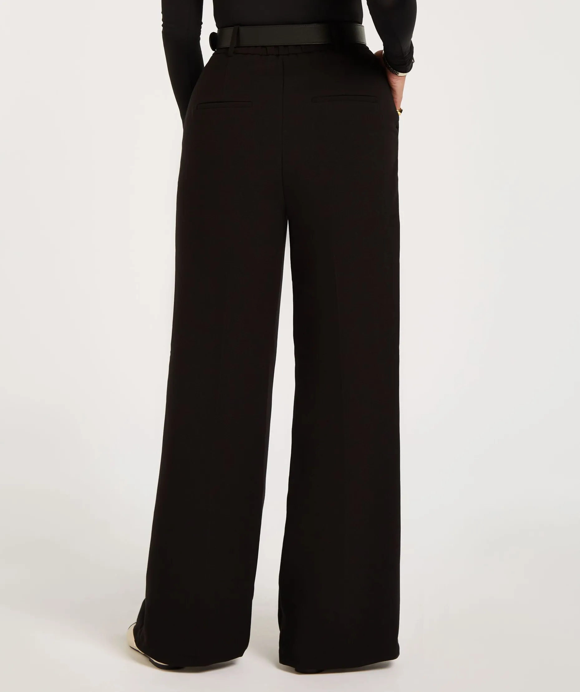 JV KATE high rise wide leg pantalon - black
