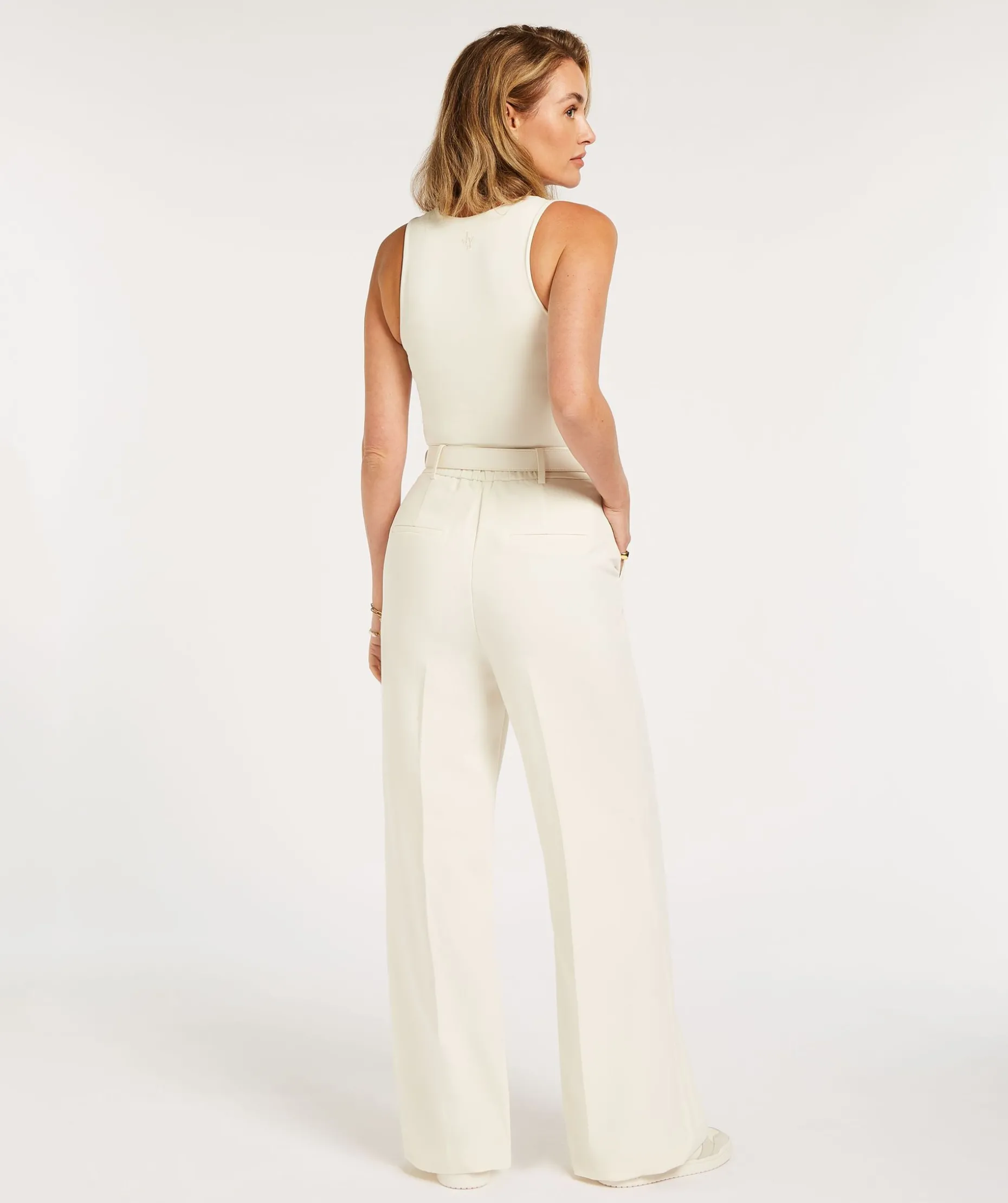 JV KATE high rise wide leg pantalon - creme white