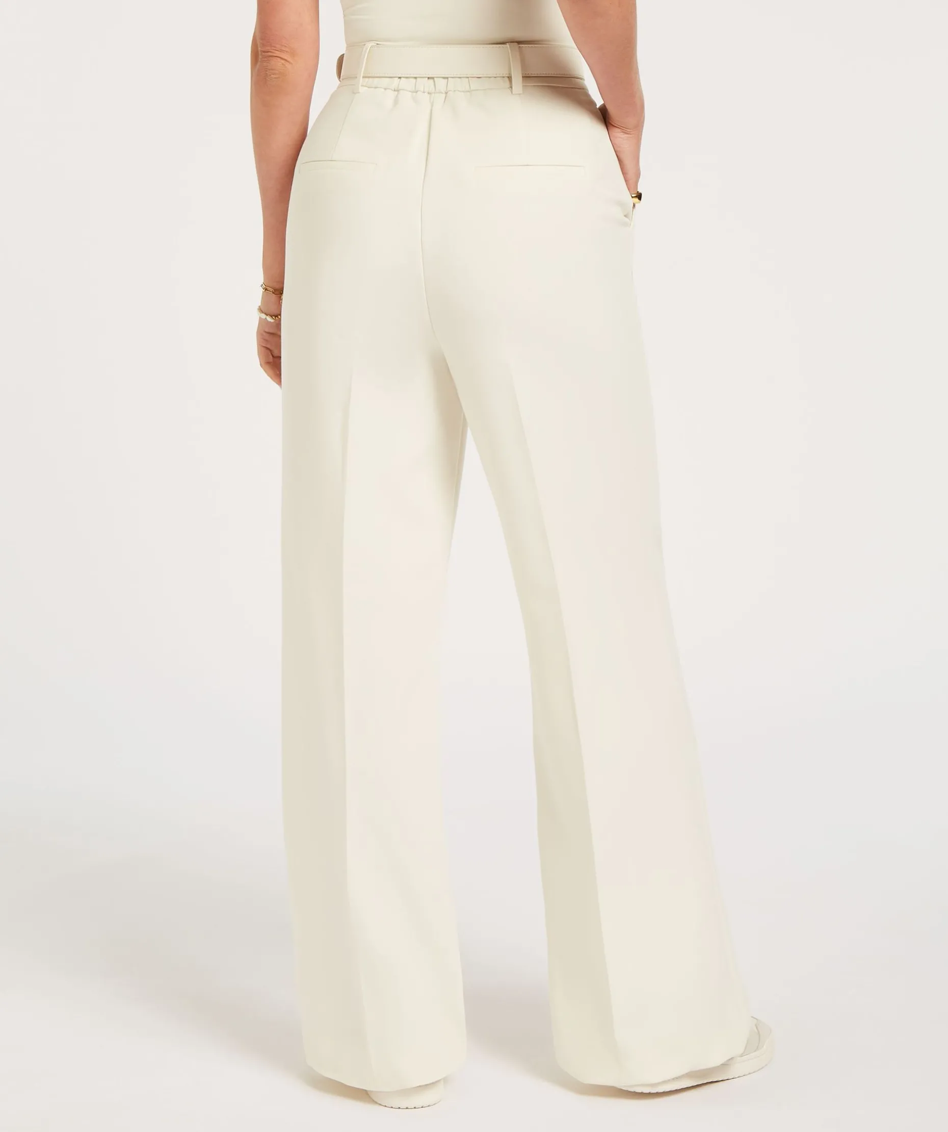 JV KATE high rise wide leg pantalon - creme white