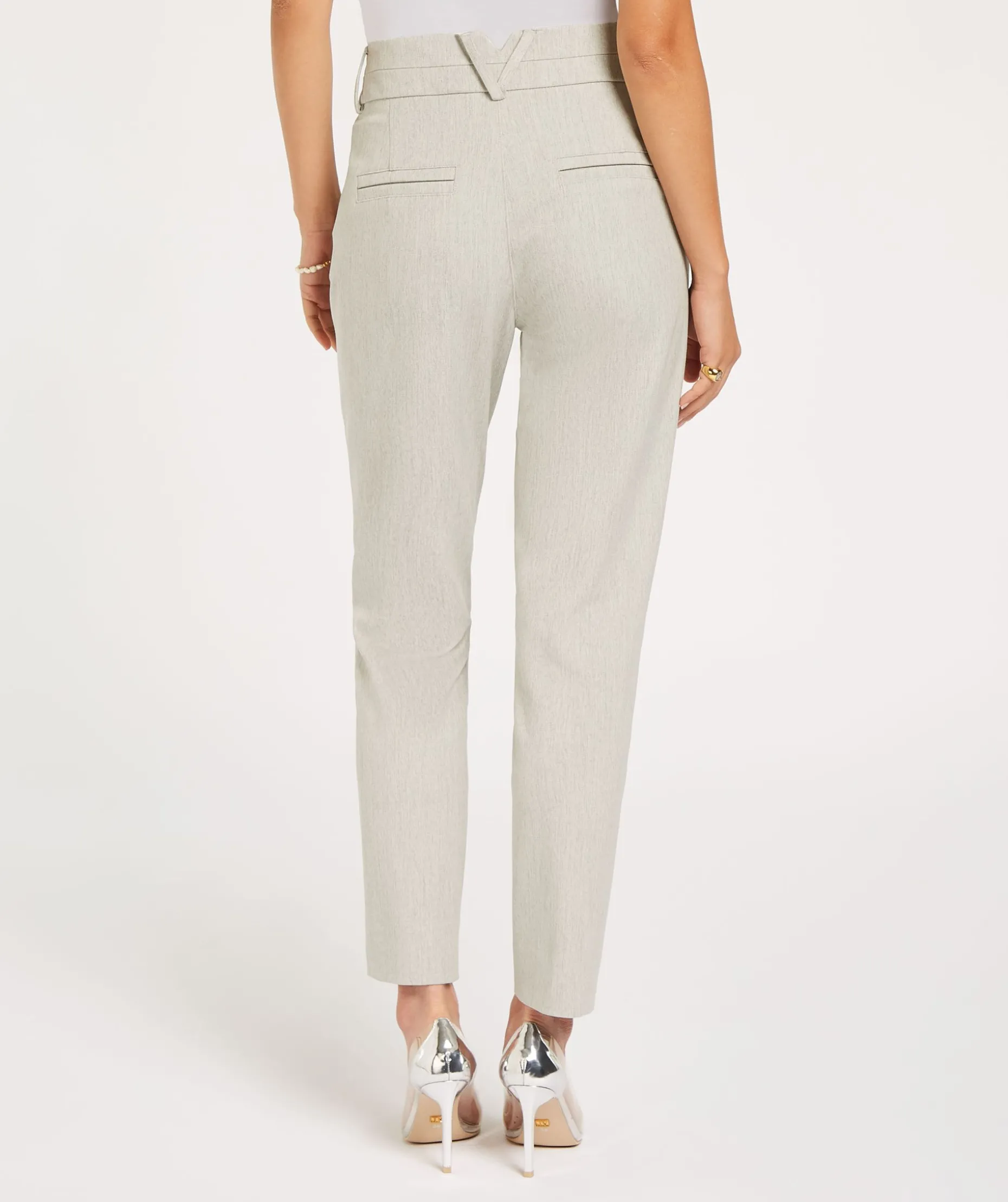 JV KRIS fitted pantalon - light grey melange