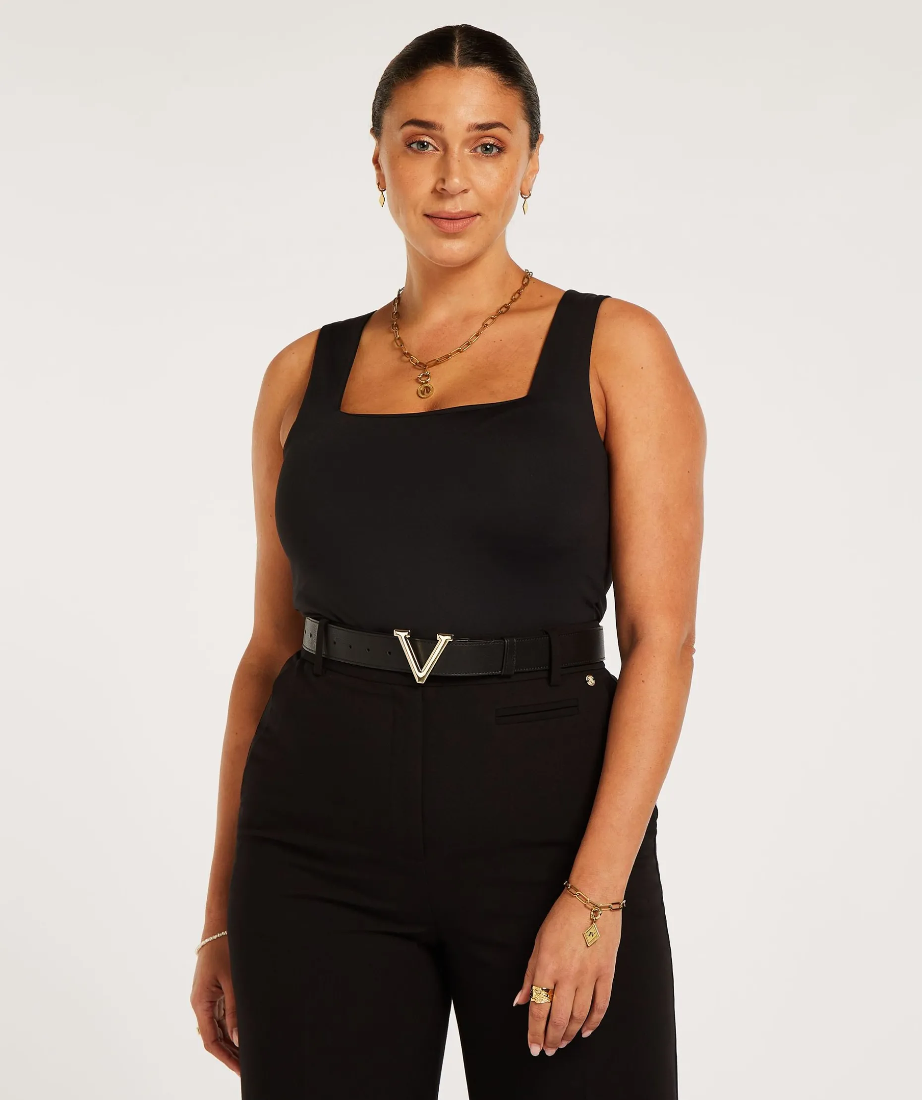 JV LINDE slim fit top - black