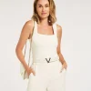 JV LINDE slim fit top - creme white
