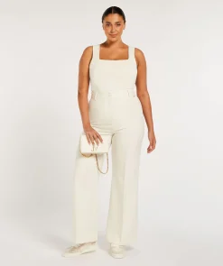 JV LINDE slim fit top - creme white