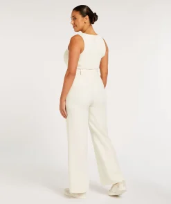 JV LINDE slim fit top - creme white