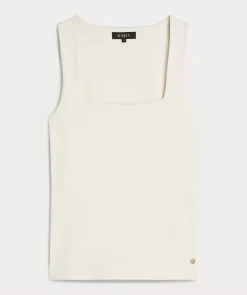 JV LINDE slim fit top - creme white