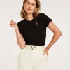 JV ZOE EMBROIDERY slim fit T-shirt - black