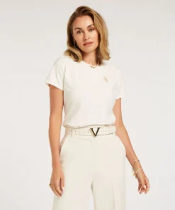 JV ZOE EMBROIDERY slim fit T-shirt - off white