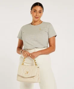 JV ZOE EMBROIDERY slim fit T-shirt - grey melange