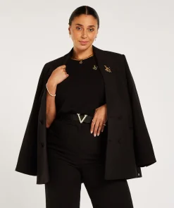 JV ZOE EMBROIDERY slim fit T-shirt - black