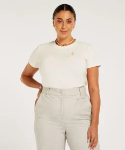 JV ZOE EMBROIDERY slim fit T-shirt - off white