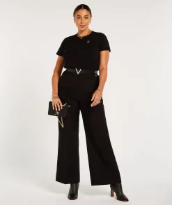 JV ZOE EMBROIDERY slim fit T-shirt - black