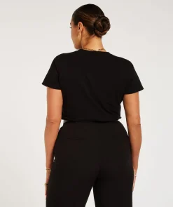 JV ZOE EMBROIDERY slim fit T-shirt - black