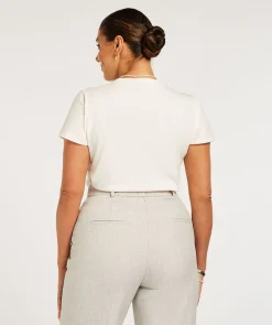 JV ZOE EMBROIDERY slim fit T-shirt - off white