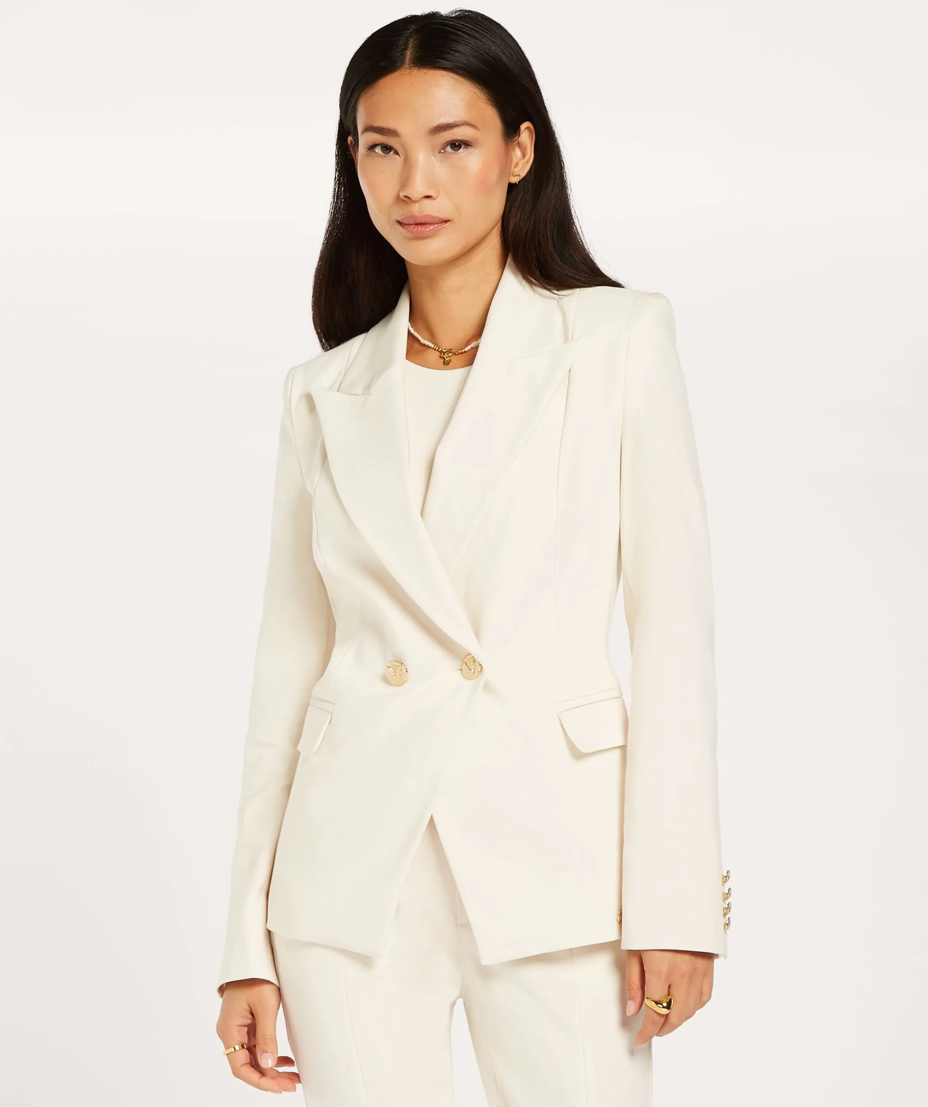 JV ZOYA getailleerde blazer - creme white