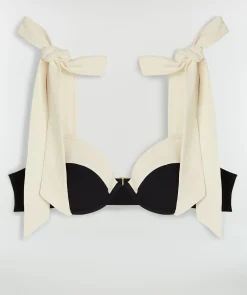 KALILA bikinitop met voorgevormde cups - black creme white