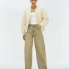 KELSEY oversized bomber met logoprint - ecru