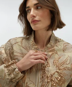 KELSEY oversized bomberjack met metallic details - dusty lilac gold