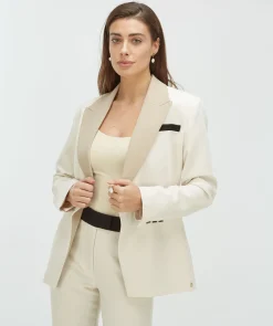 KENNY fitted blazer met contrast effect - ecru