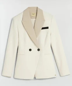 KENNY fitted blazer met contrast effect - ecru