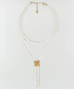 KENZIE verstelbare parelketting - antique gold