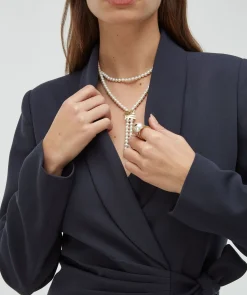 KENZIE verstelbare parelketting - antique gold