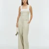 KYRIE wide leg pantalon - salt melange