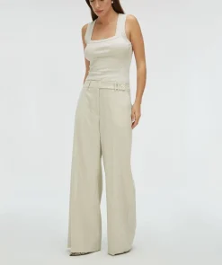 KYRIE wide leg pantalon - salt melange