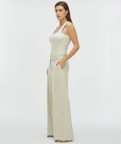 KYRIE wide leg pantalon - salt melange