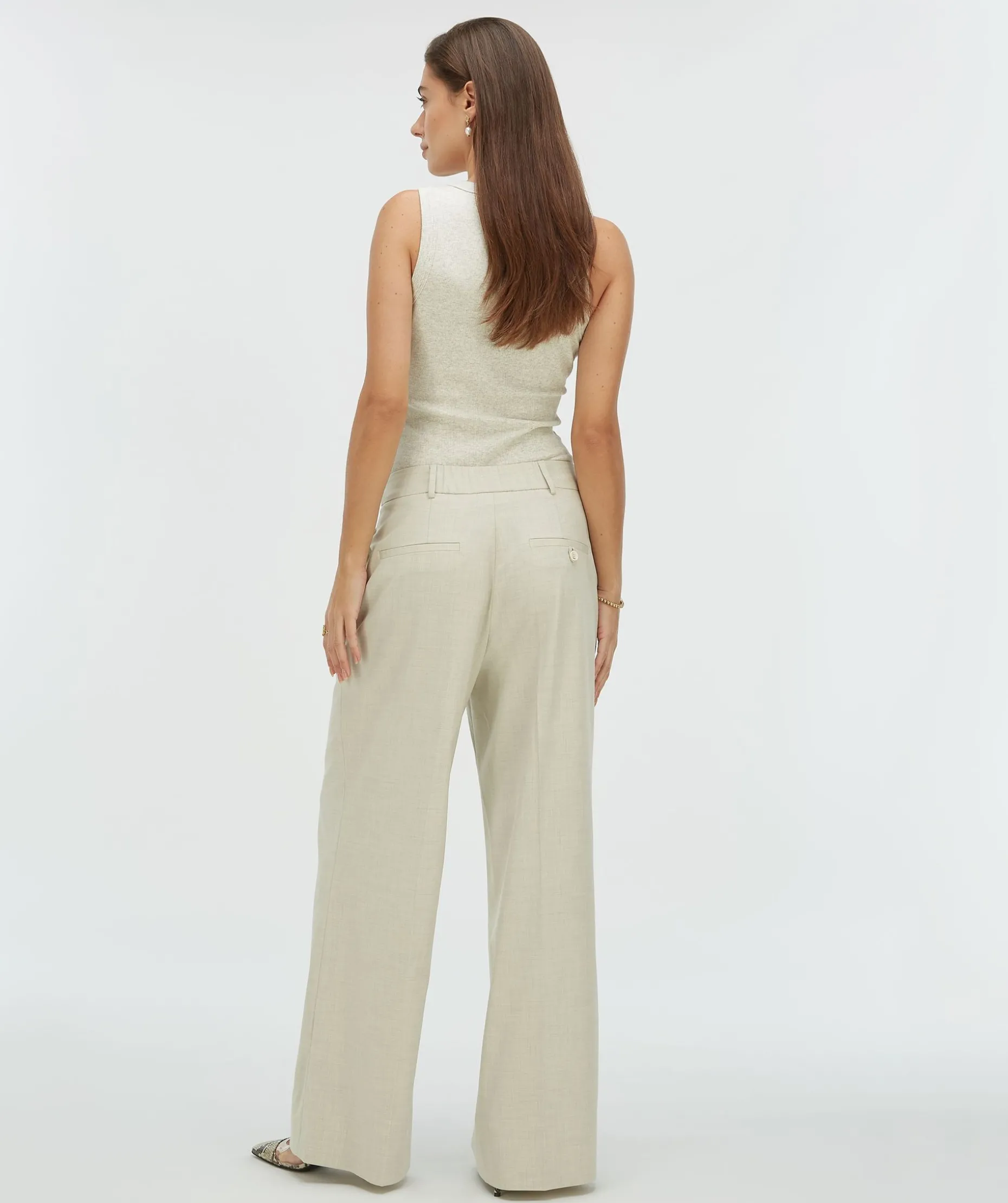KYRIE wide leg pantalon - salt melange