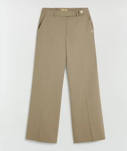 KYRIE wide leg pantalon - mink melange