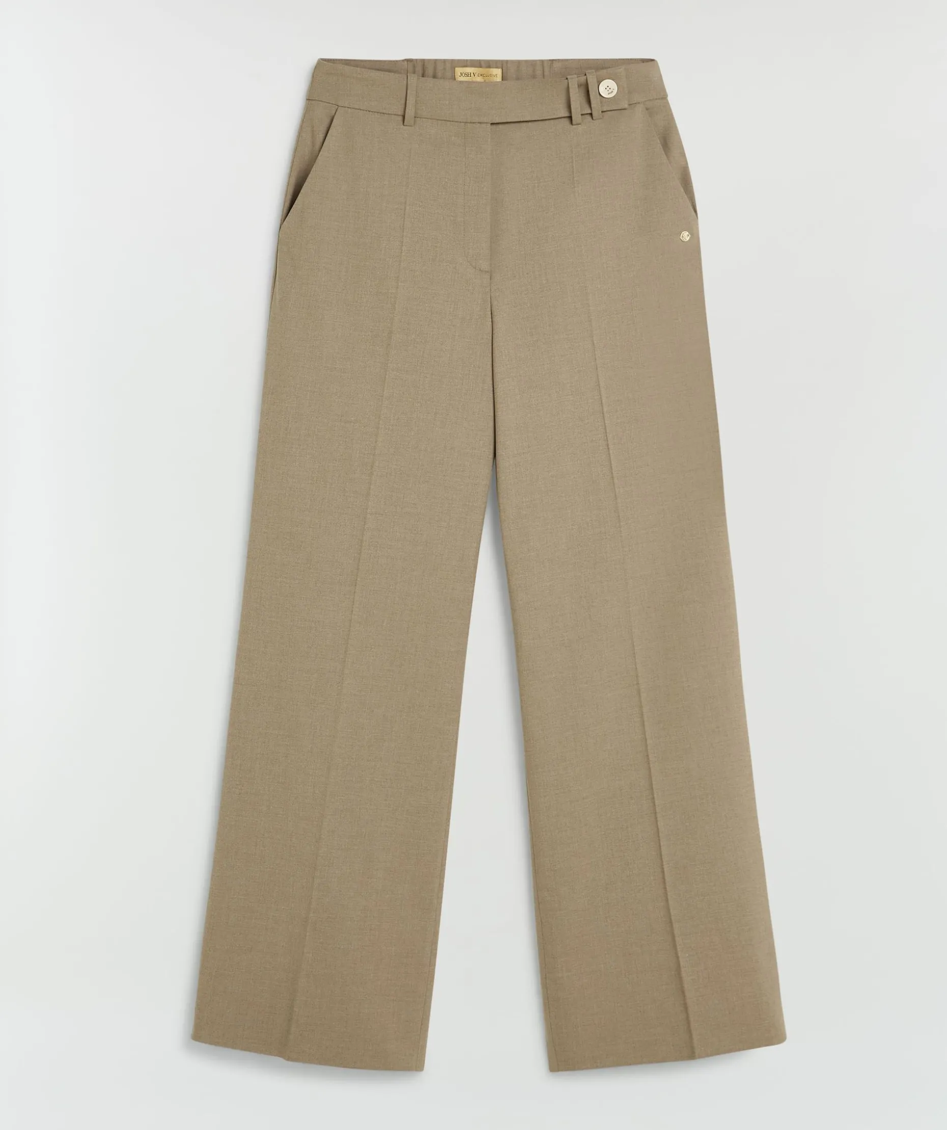 KYRIE wide leg pantalon - mink melange