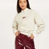 LENTHE regular fit sweater met logo - salt melange
