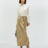 LEONA high waist fitted rok - gold