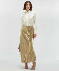 LEONA high waist fitted rok - gold