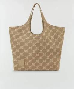 LEONORA shopper met logoprint - mink