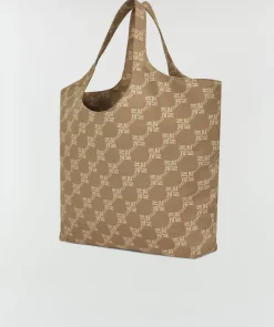 LEONORA shopper met logoprint - mink