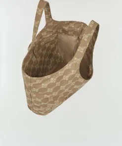 LEONORA shopper met logoprint - mink