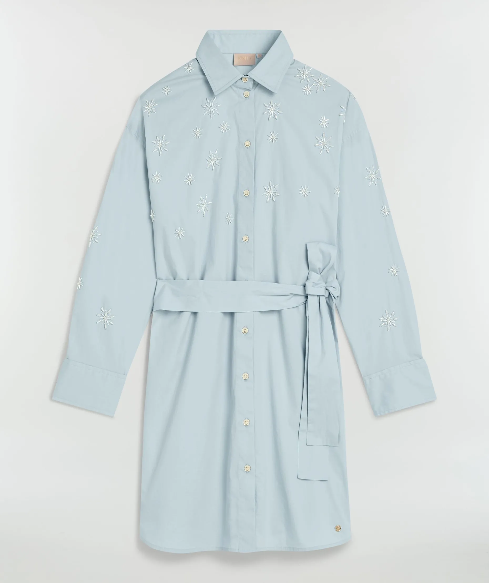 LINE oversized jurk met sierstenen - sky blue
